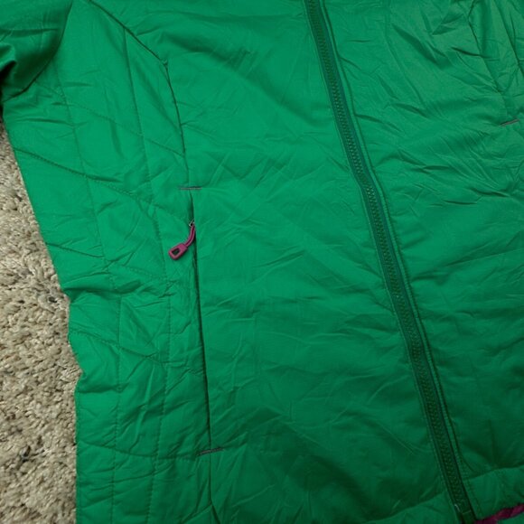 Patagonia Women’s Green XS Jacket Primaloft Full Zip Outdoors Pockets Pink Logo - Picture 13 of 16